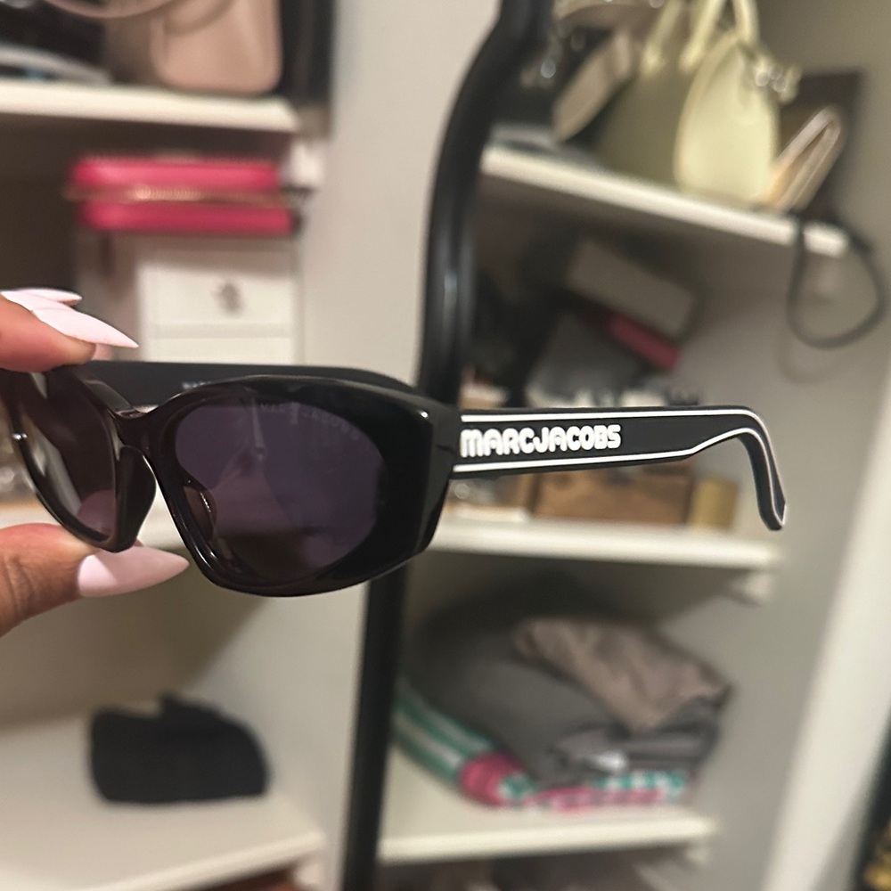 Marc Jacobs Black Sunglasses with White Accents